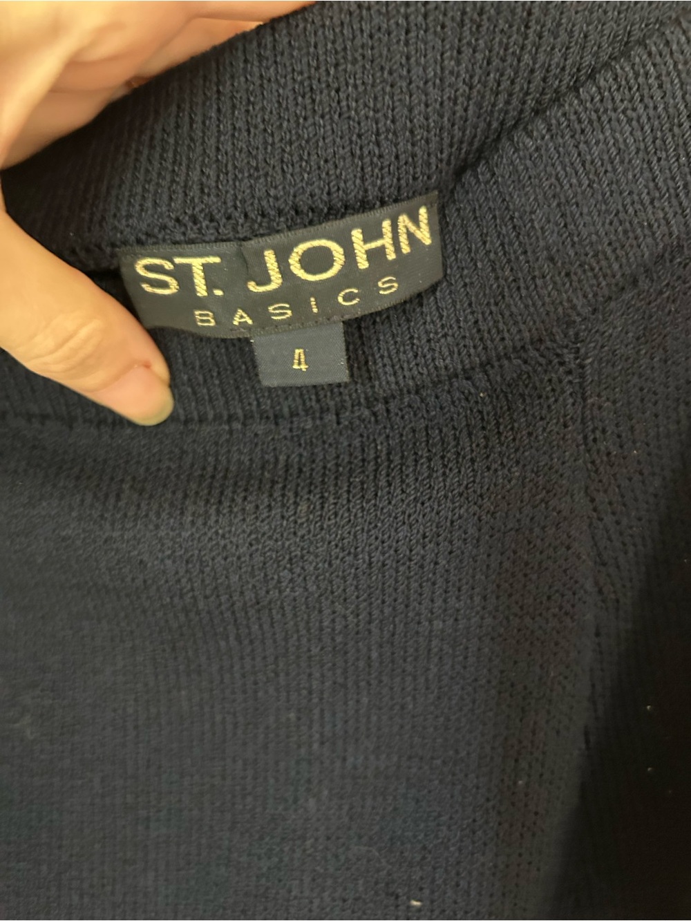St. John Basics Navy Santana Knit Maxi Skirt 4 Long Straight Vintage - Picture 3 of 3